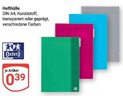 Hefthülle DIN A4, Kunststoff, transparent oder geprägt, verschiedene Farben