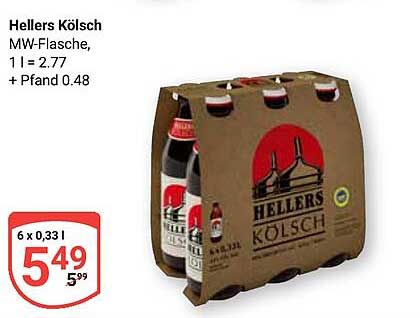 Hellers Kölsch MW-Flasche, 1 l = 2.77 + Pfand 0.48