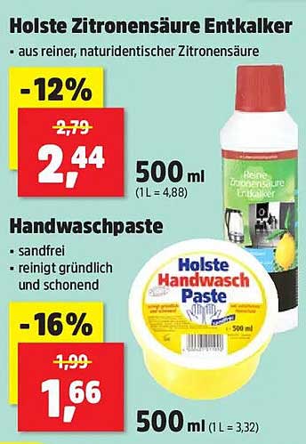Holste Zitronensäure Entkalker