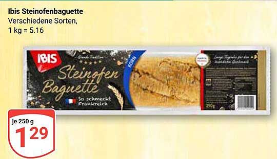 Ibis Steinofenbaguette Verschiedene Sorten, 1 kg = 5,16