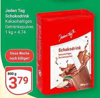 Jeden Tag Schokodrink Kakaohaltiges Getränkepulver