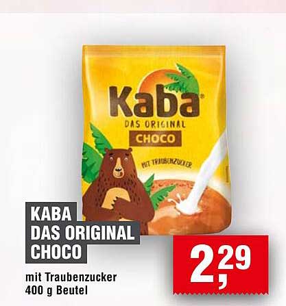 KABA DAS ORIGINAL CHOCO mit Traubenzucker 400 g Beutel