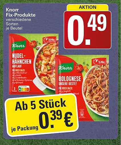 Knorr Fix-Produkte verschiedene Sorten je Beutel