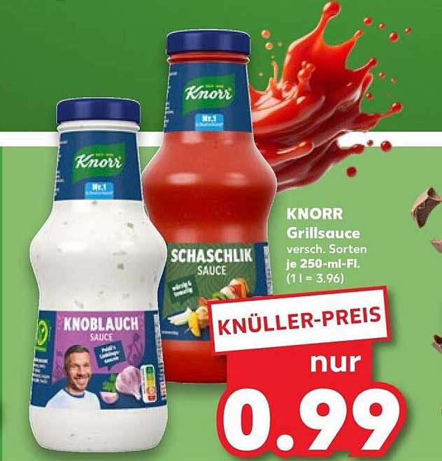 KNORR Grillsauce versch. Sorten je 250-ml-Fl. (1 l = 3.96)