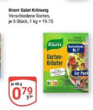 Knorr Salat Krönung Verschiedene Sorten, je 5 Stück, 1 kg = 19.75