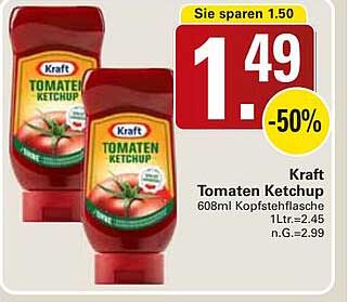 Kraft Tomaten Ketchup 608ml Kopfstefflasche