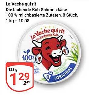 La Vache qui rit Die lachende Kuh Schmelzkäse 100 % milchbasierte Zutaten, 8 Stück, 1 kg = 10.08