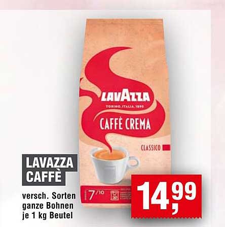 LAVAZZA CAFFÈ versch. Sorten ganze Bohnen je 1 kg Beutel