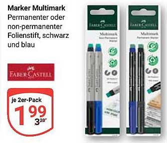 Marker Multimark Permanent oder non-permanent Folienstift, schwarz und blau