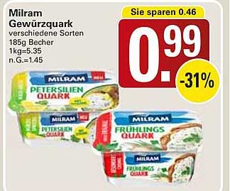 Milram Gewürzquark verschiedene Sorten 185g Becher