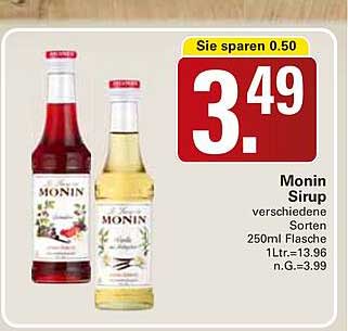 Monin Sirup verschiedene Sorten 250ml Flasche