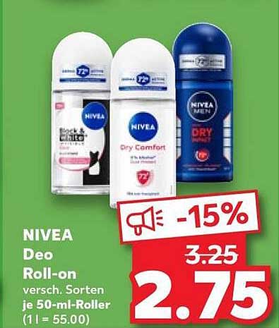 NIVEA Deo Roll-on versch. Sorten je 50-ml-Roller (1 l = 55.00)