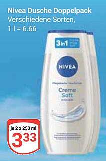 Nivea Dusche Doppelpack Verschiedene Sorten, 1 l = 6,66