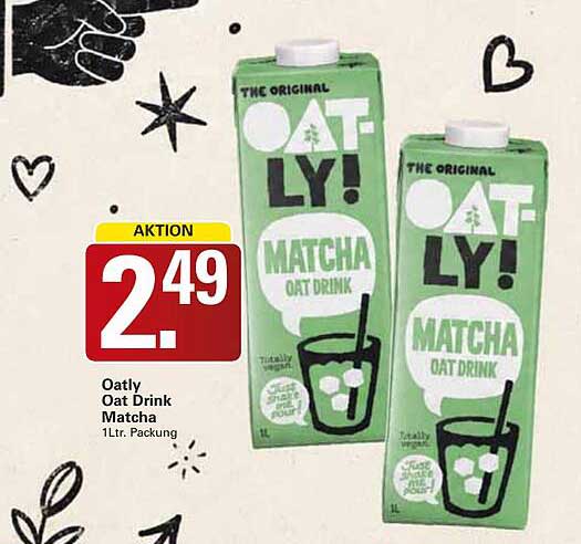 Oatly Oat Drink Matcha 1 Ltr. Packung