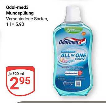Odol-med3 Mundspülung Verschiedene Sorten, 1 l = 5.90