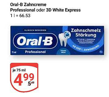 Oral-B Zahncreme Professional oder 3D White Express