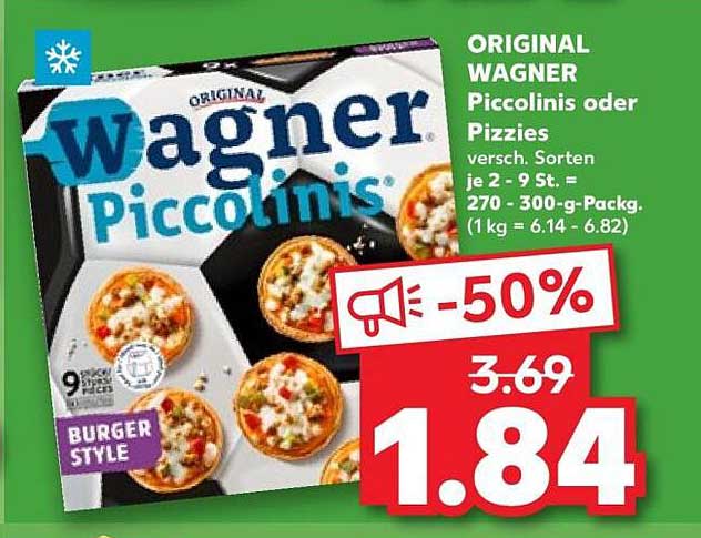 ORIGINAL WAGNER Piccolinis oder Pizzies versch. Sorten je 2 - 9 St. = 270 - 300-g-Packg. (1 kg = 6.14 - 6.82)