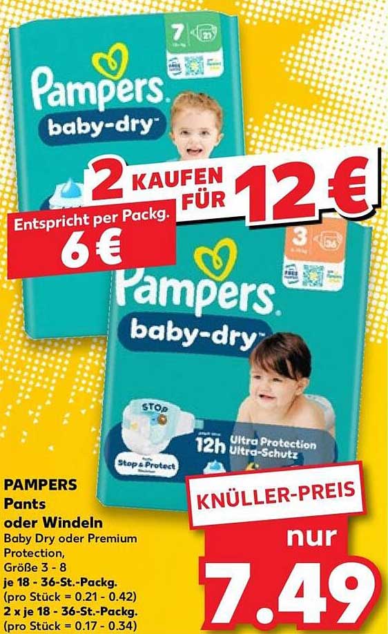 PAMPERS Pants oder Windeln Baby Dry oder Premium Protection, Größe 3 - 8, je 18 - 36-St.-Packg.