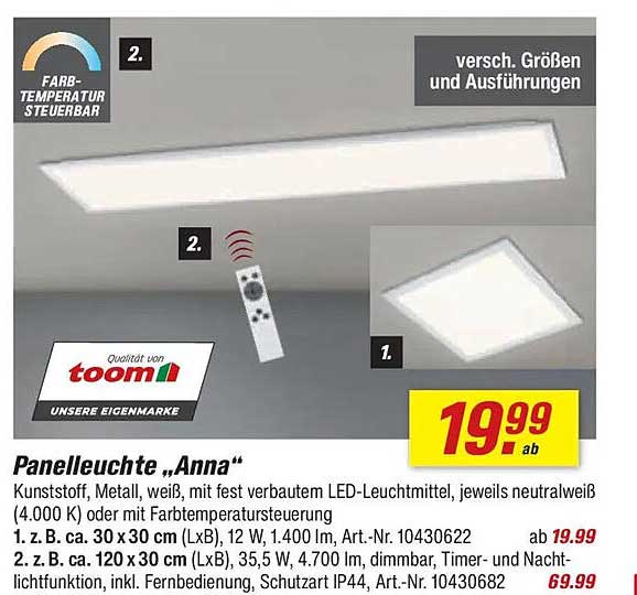 Panelleuchte „Anna“