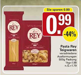 Pasta Rey Teigwaren verschiedene Ausformungen 500g Packung