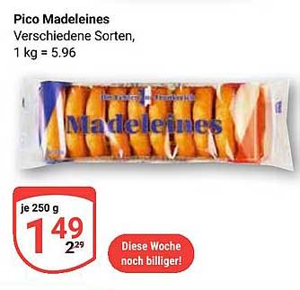 Pico Madeleines Verschiedene Sorten, 1 kg = 5,96