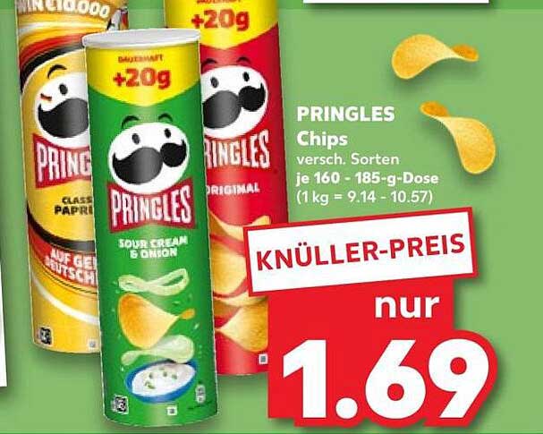 PRINGLES Chips versch. Sorten je 160 - 185-g-Dose