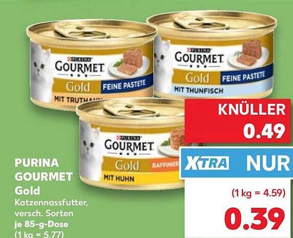 PURINA GOURMET Gold Katzennassfutter, versch. Sorten je 85-g-Dose