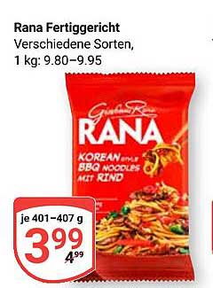 Rana Fertiggericht Verschiedene Sorten, 1 kg: 9.80–9.95