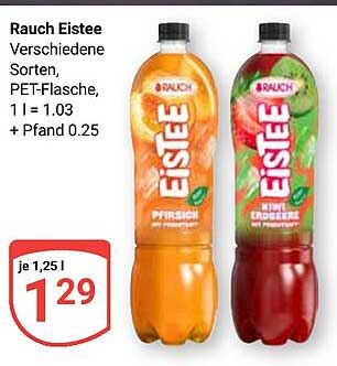 Rauch Eistee Verschiedene Sorten, PET-Flasche, 1 l = 1.03 + Pfand 0.25