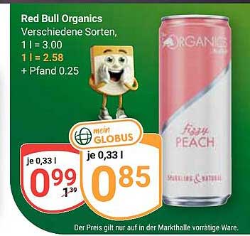 Red Bull Organics Verschiedene Sorten, 1 l = 3.00, 1 l = 2.58 + Pfand 0.25