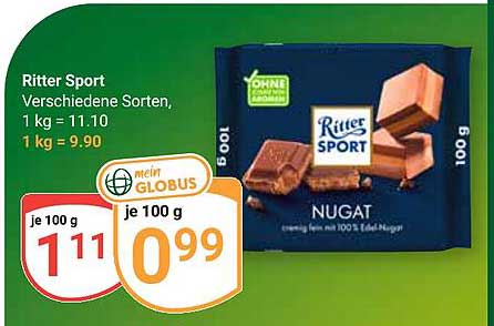 Ritter Sport Verschiedene Sorten
