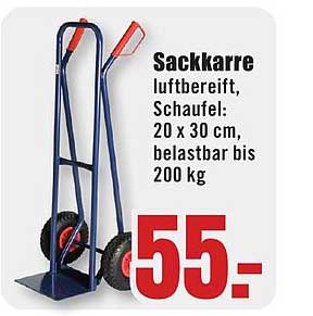 Sackkarre luftbereift, Schaufel: 20 x 30 cm, belastbar bis 200 kg