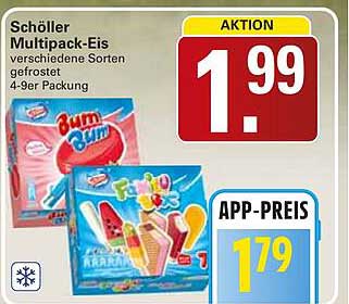 Schöller Multipack-Eis verschiedene Sorten gefrostet 4-9er Packung