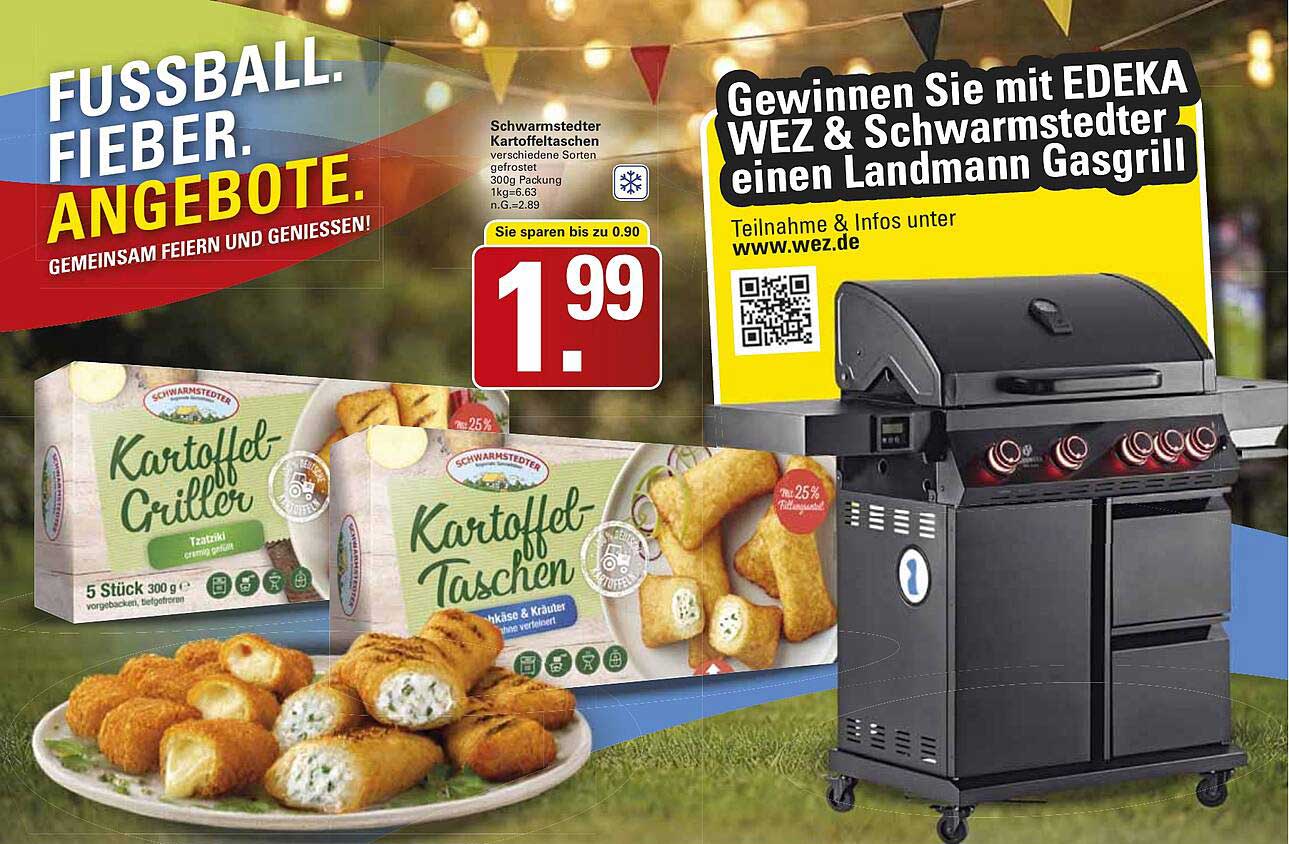 Schwarmstedter Kartoffeltaschen verschiedene Sorten gefrostet 300g Packung 1kg=6.63 n.G.=2.89