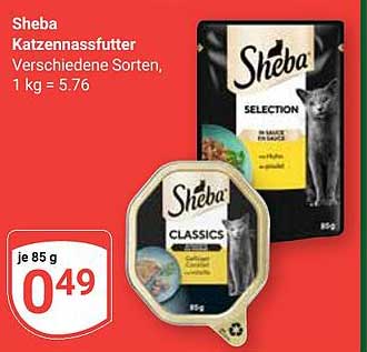 Sheba Katzennassfutter Verschiedene Sorten, 1 kg = 5,76