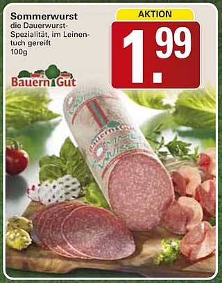 Sommerwurst die Dauerwurst-Spezialität, im Leinentuch gereift 100g