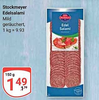 Stockmeyer Edelsalami Mild geräuchert, 1 kg = 9.93