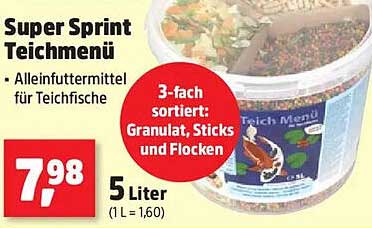 Super Sprint Teichmenü