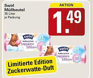 Swirl Müllbeutel 35 Liter je Packung limitierte Edition Zuckerwatte-Duft