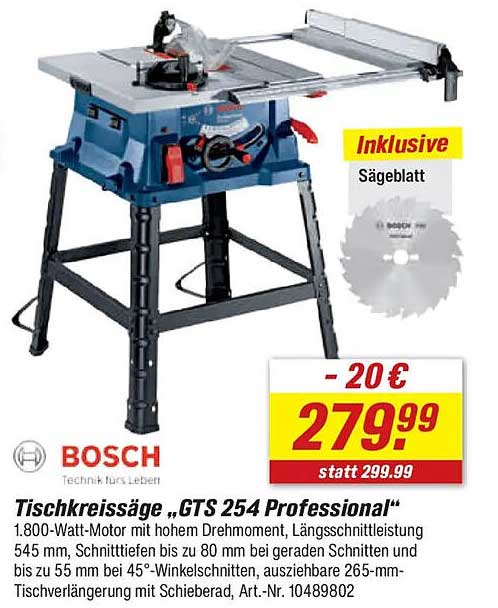 Tischkreissäge „GTS 254 Professional“