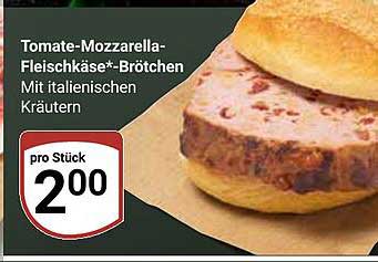 Tomate-Mozzarella-Fleischkäse*-Brötchen