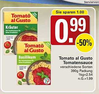 Tomato al Gusto Tomatensauce verschiedene Sorten 390g Packung