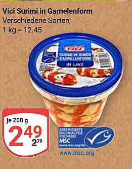 Vici Surimi in Garnelenform Verschiedene Sorten, 1 kg = 12.45