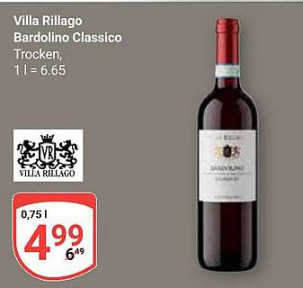 Villa Rillago Bardolino Classico Trocken. 1 l = 6.65