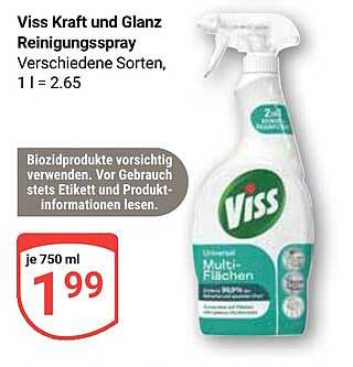 Viss Kraft und Glanz Reinigungsspray Verschiedene Sorten, 1 l = 2.65