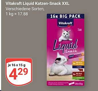 Vitakraft Liquid Katzen-Snack XXL Verschiedene Sorten, 1 kg = 17.88