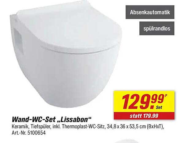 Wand-WC-Set „Lissabon“