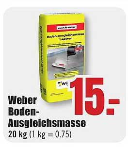 Weber Boden-Ausgleichsmasse 20 kg (1 kg = 0.75)
