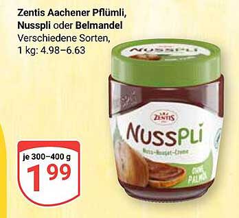 Zentis Aachener Pflaumli, Nusspli oder Belmandel Verschiedene Sorten, 1 kg: 4.98–6.63