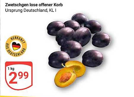 Zwetschgen lose offerer Korb